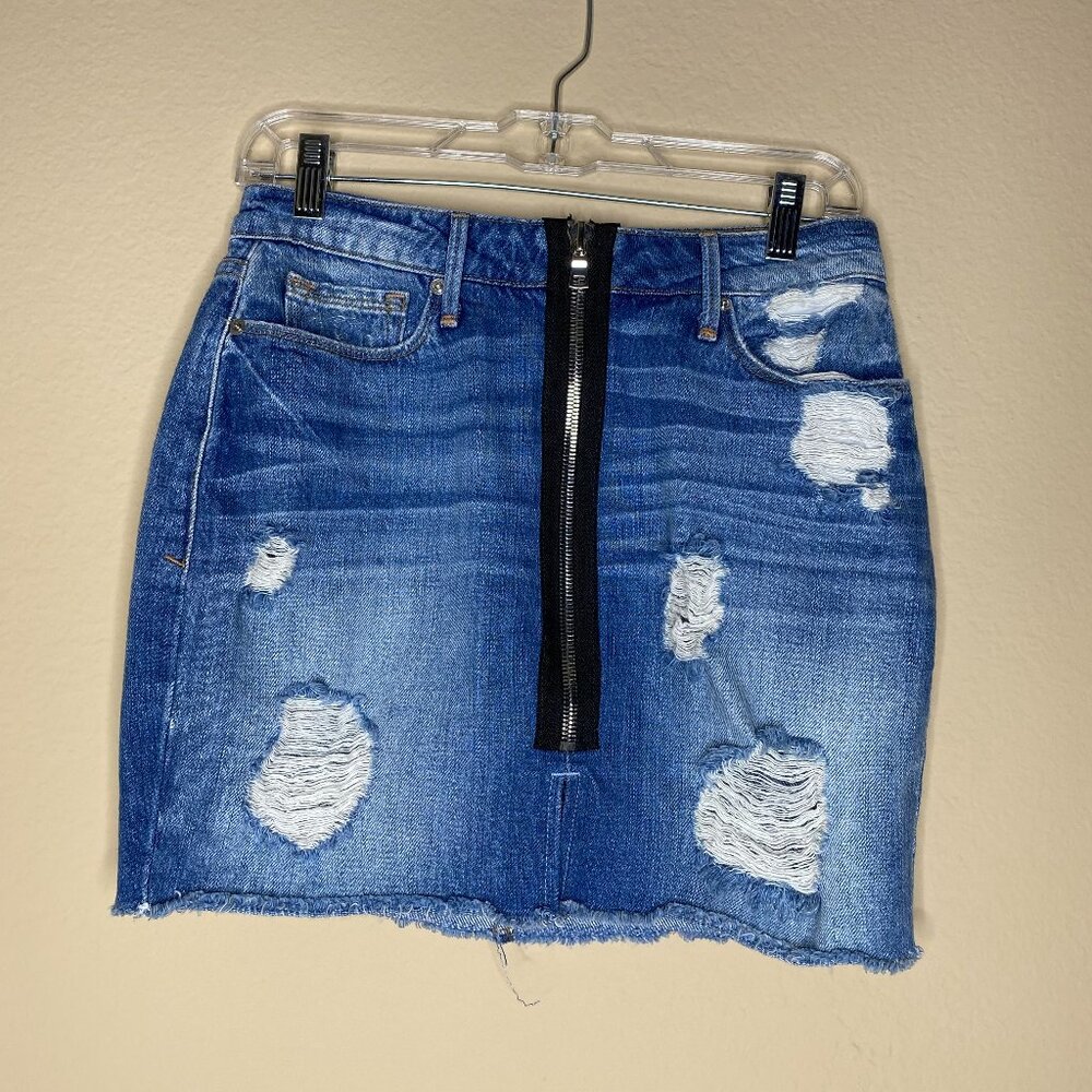 good american jean distressed mini skirt style gaskfe2207 (size 25)